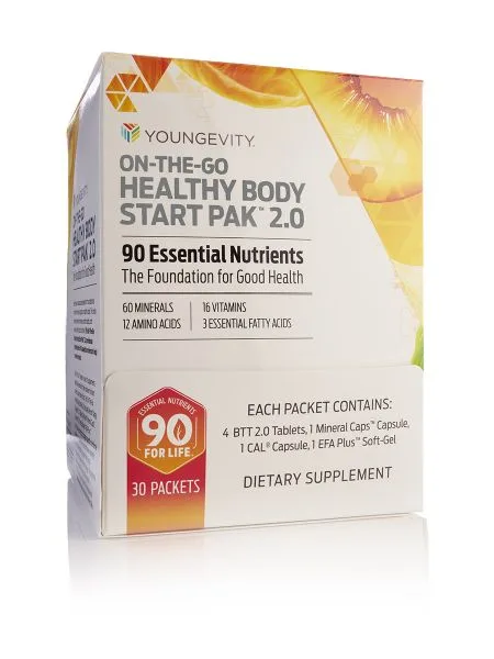 On-The-Go Healthy Body Start Pak 2.0 - 30 packets - Youngevity Health Nutrition supplement product image.