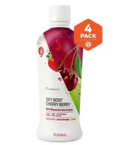 Oxybody Cherry Berry 32 fl oz (4 Pack) - Youngevity Health Nutrition supplement product image.