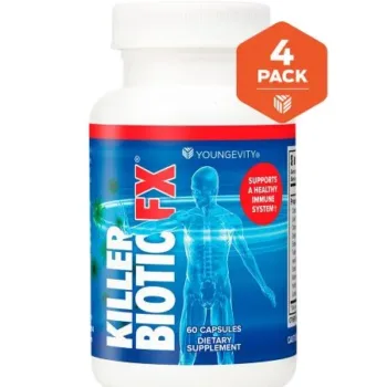 Killer Biotic FX - 60 capsules (4 Pack) - Youngevity Health Nutrition supplement product image.