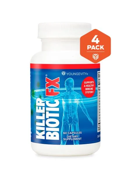 Killer Biotic FX - 60 capsules (4 Pack) - Youngevity Health Nutrition supplement product image.