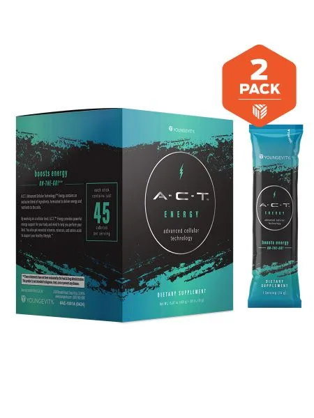 A.C.T. Energy On-The-Go 2 Boxes - Youngevity Health Nutrition supplement product image.