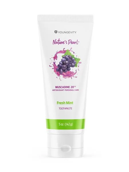 Muscadine 20  Fresh Mint Toothpaste - Youngevity Spa and Beauty supplement product image.