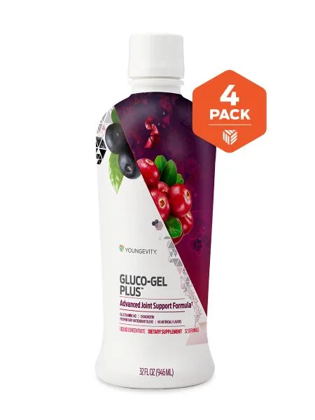 Gluco-Gel Plus  - 32 Fl Oz (4 Bottles) - Youngevity Health Nutrition supplement product image.