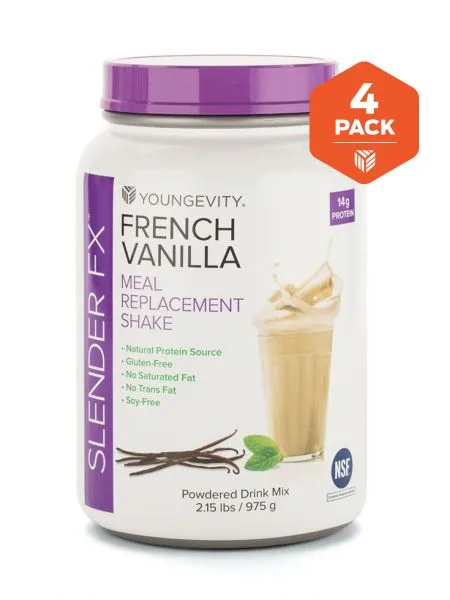 Slender FX Shake - French Vanilla (4 Pack) - Youngevity Health Nutrition supplement product image.