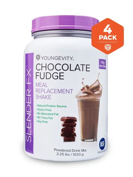Slender FX Shake - Chocolate Fudge (4 Pack) - Youngevity Health Nutrition supplement product image.