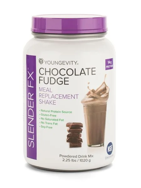 Slender FX Meal Replacement Shake - Chocolate Fudge - Youngevity Health Nutrition supplement product image.