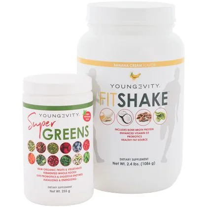 Youngevity Super Greens & Fitshake Combo - Youngevity Health Nutrition supplement product image.