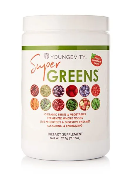 Youngevity Super Greens Canister - Youngevity Health Nutrition supplement product image.