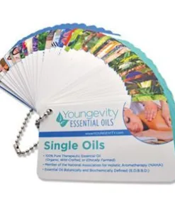 Essential Oil Reference Card Set featuring usage details.