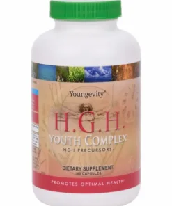 H.G.H. Youth Complex capsules on display.|