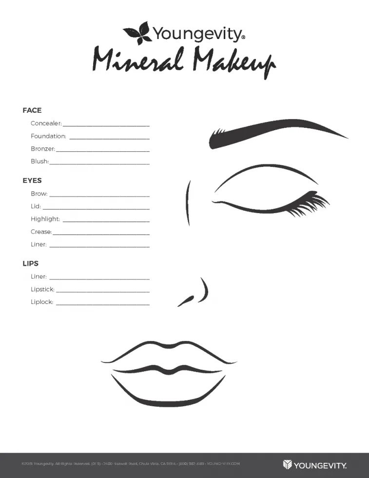 Mineral Make-Up Color Match Pad with sheets.