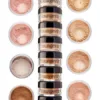 Mineral Makeup Sample Tower featuring light to medium shades.|