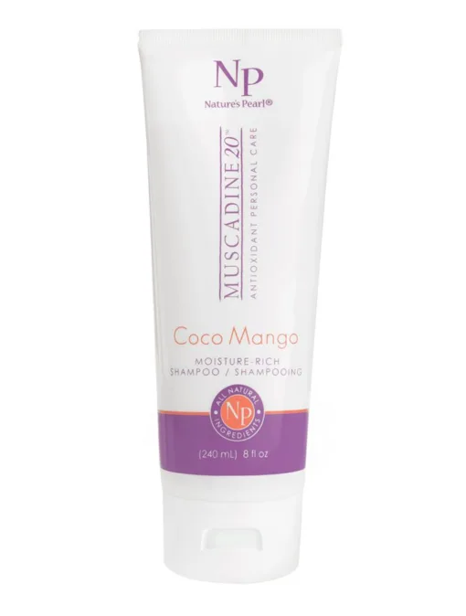 Muscadine 20 Coco Mango Shampoo in an 8 oz tube|