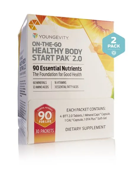 On-The-Go Healthy Body Start Pak 2.0 with nutrient packets.|