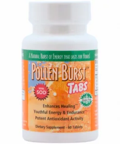 Pollen Burst Tabs bottle showcasing energy support||