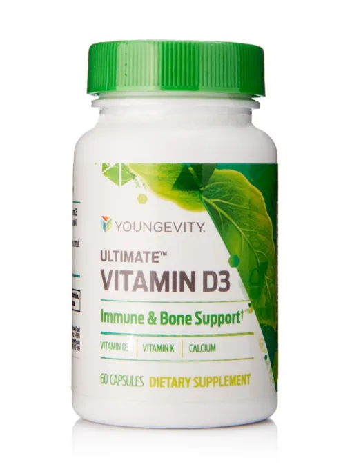 Ultimate Vitamin D3 capsules for health support.|