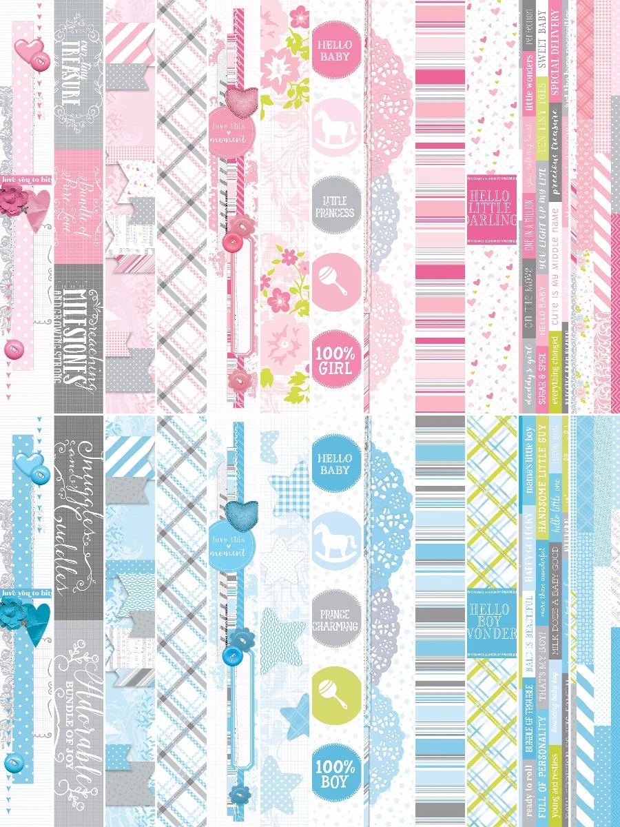 Baby Bundle by Katie Pertiet 2 x 12" Border Strips — Our Memories for Life (OMFL) Photo