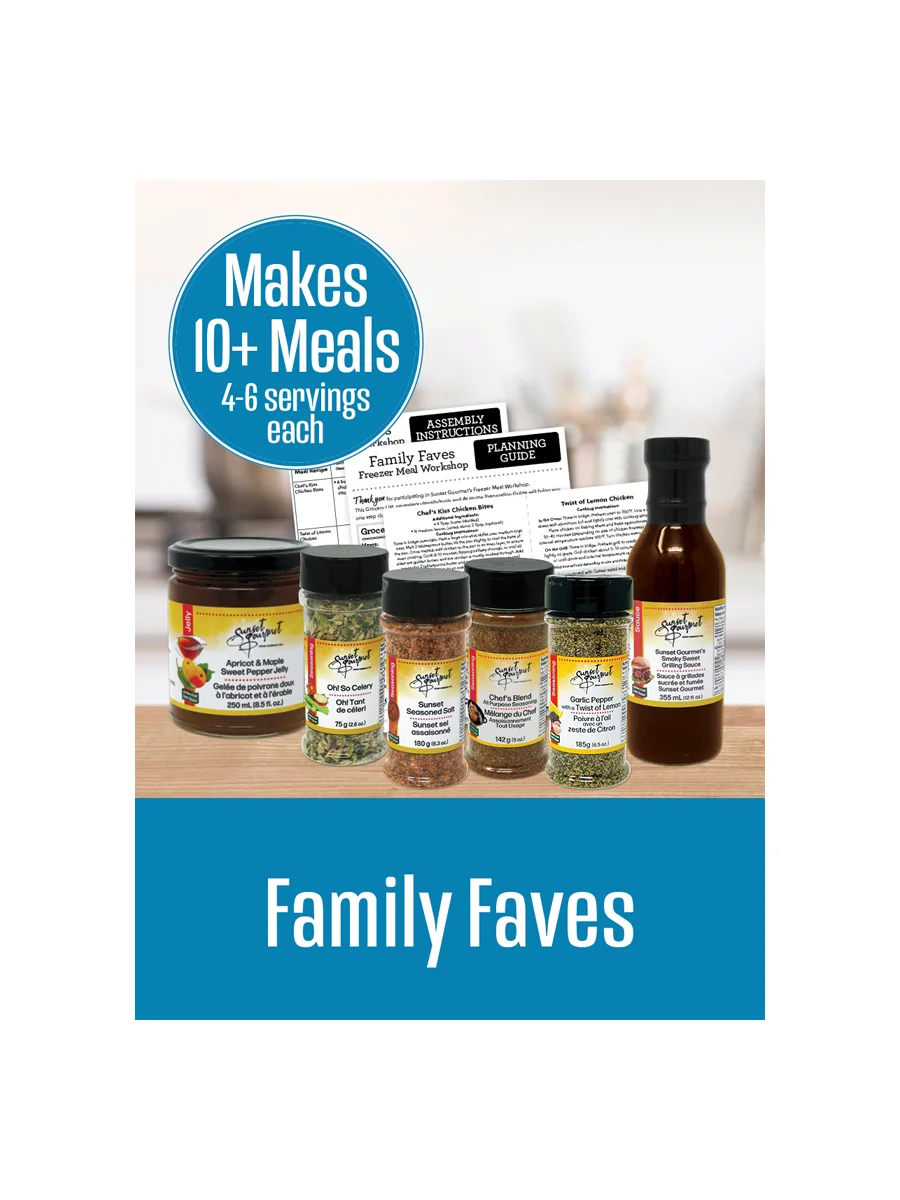 Family Faves Freezer Meal Kit - 10+ Meals — Sunset Gourmet Sunset Gourmet