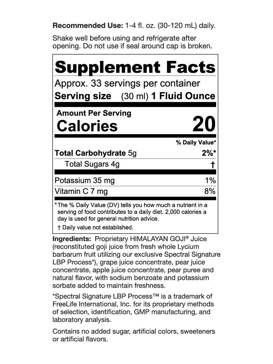 Himalayan Goji Juice (1 liter) — FreeLife Beverages