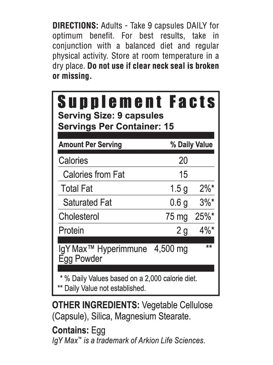i26® Hyperimmune Egg - 135 Capsules — Legacy For Life Targeted Nutrition