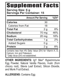 i26 Hyperimmune Egg Powder - French Vanilla — Legacy For Life Targeted Nutrition