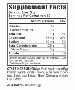 i26 Hyperimmune Egg Powder - French Vanilla — Legacy For Life Targeted Nutrition