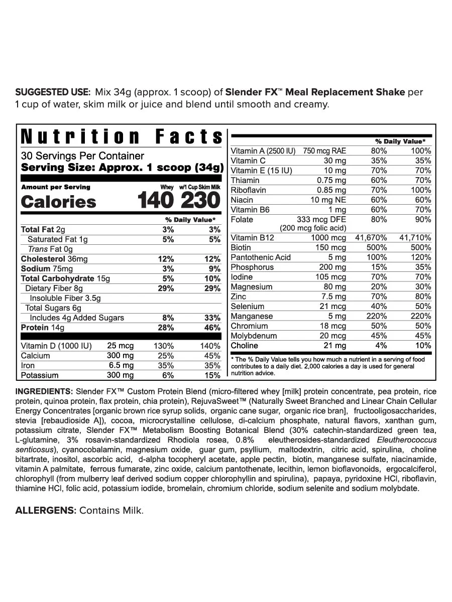 Slender FX™ Meal Replacement Shake - Chocolate Fudge — Youngevity Shakes
