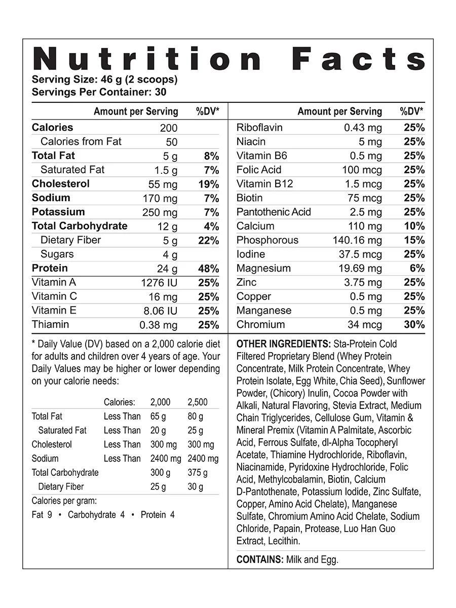 TMR-Total Meal Replacement Shake - 30 Day — Sta-Natural Shakes