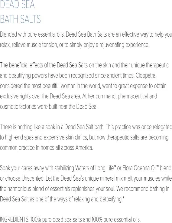 Unscented Dead Sea Bath Salts - 32 oz. — Youngevity Relaxation & Therapeutic